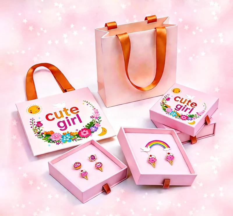Playful "Cute Girl" Jewelry Boxes & Gift Bags