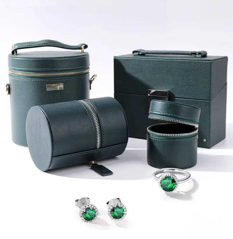 Dark Green Jewelry Storage Box