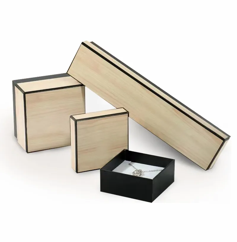 Faux Wood Jewelry Box Set