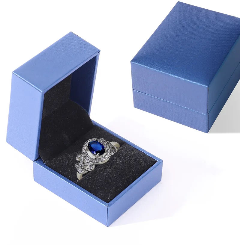 Texture Blue Paper Ring Box
