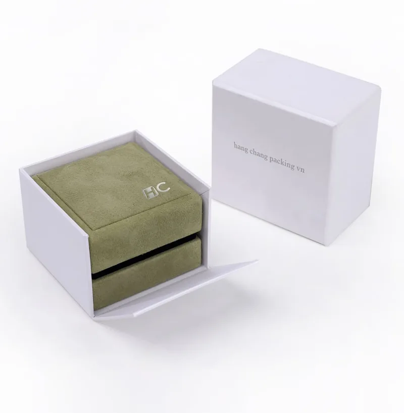 Luxury Green Microfiber Leather Necklaces Plastic box