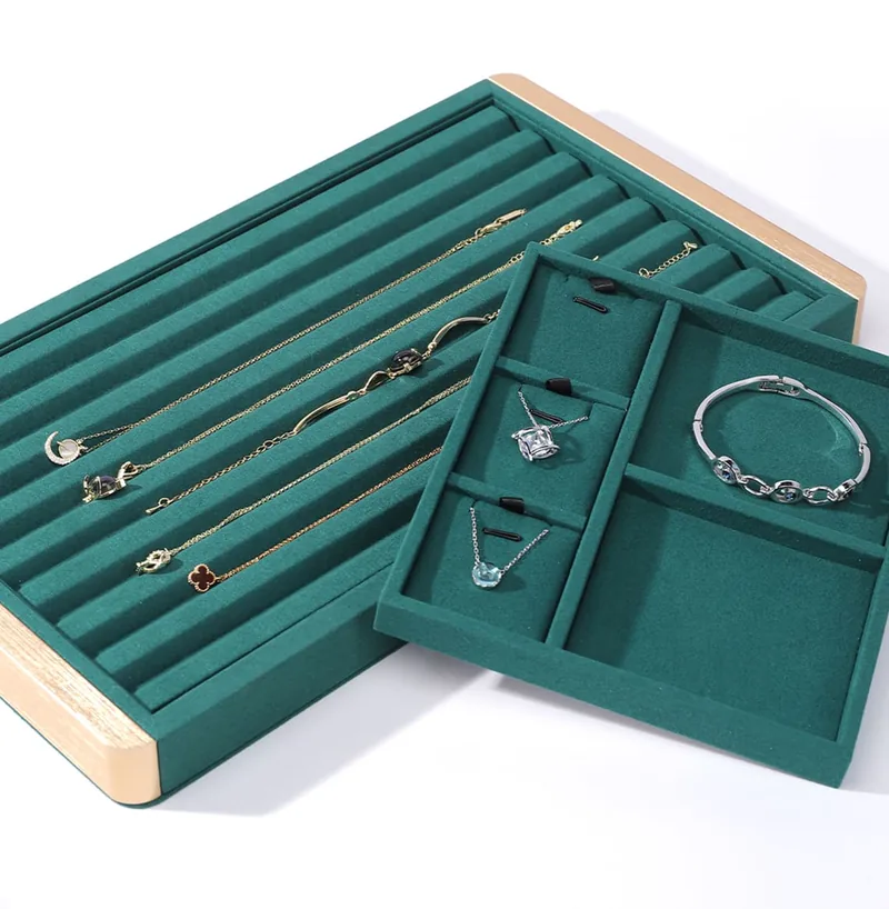 Green texture jewelry display