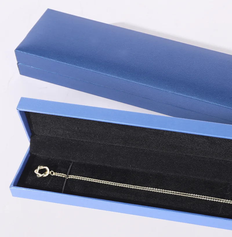 Texture Blue Paper Necklace Box