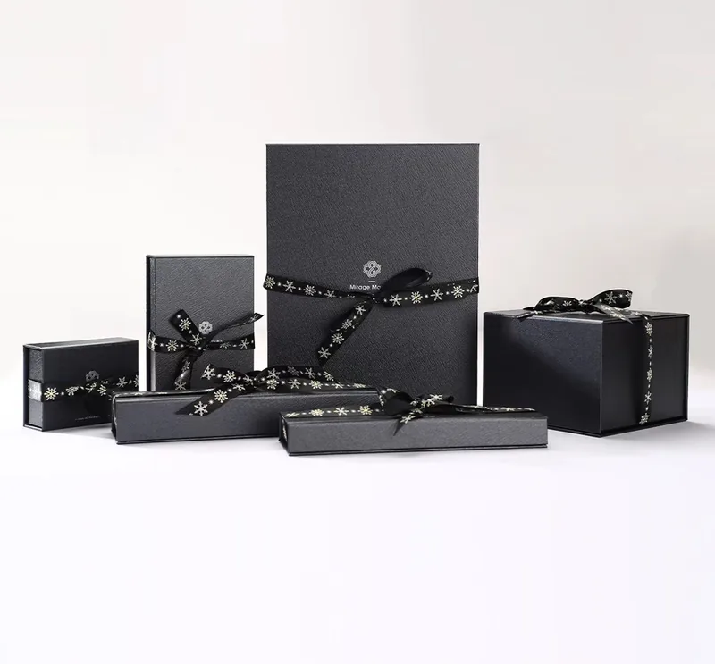 Luxury Textured Black Jewellery Packaging Box
