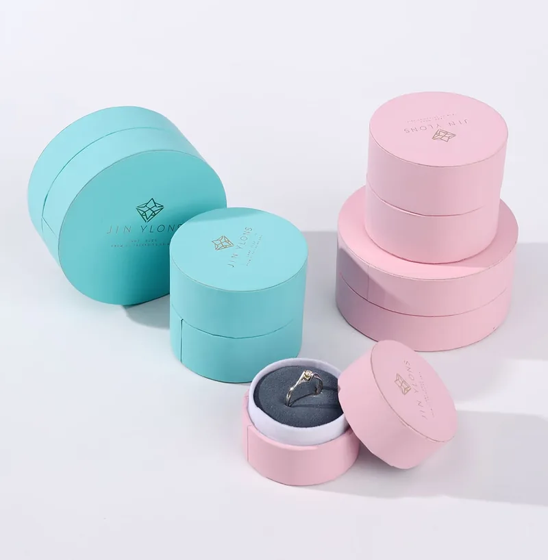 Pink/Green Small Round Jewelry Box