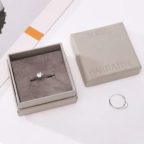 Grey Custom jewelry Ring Box