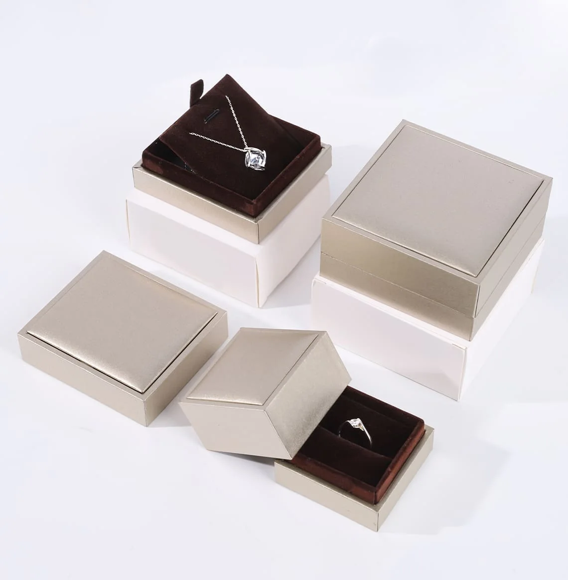 Gold-colored three-piece box design example