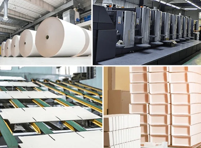 Paper rolls, printing equipment, production lines and folded boxes