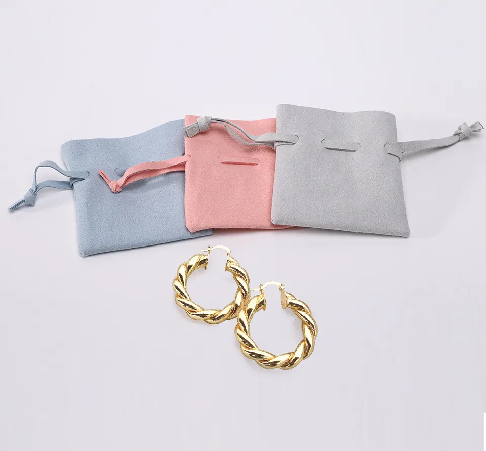 Microfiber Envelope Button Closure Jewelry Pouch — product view 1