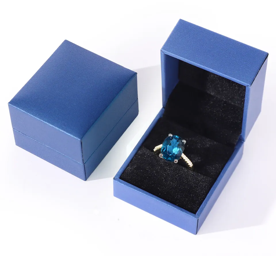 Texture Blue Paper Ring Box — product view 1