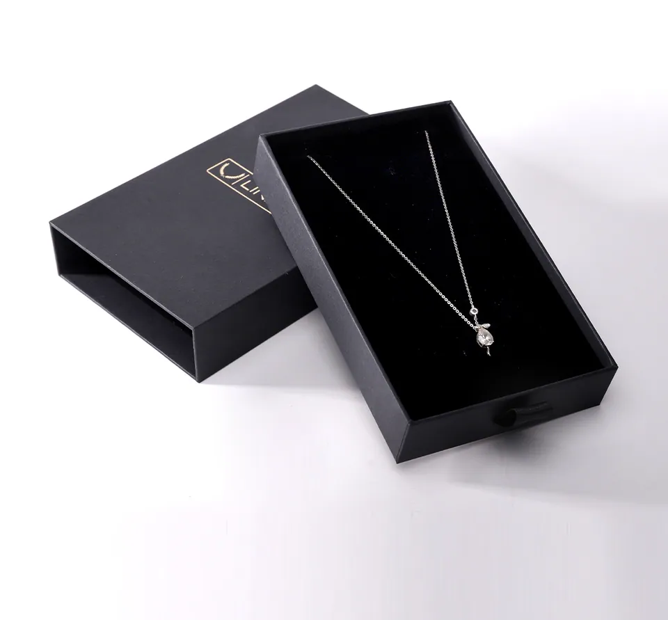 Black Drawer Necklace Jewelry Box — product view 1