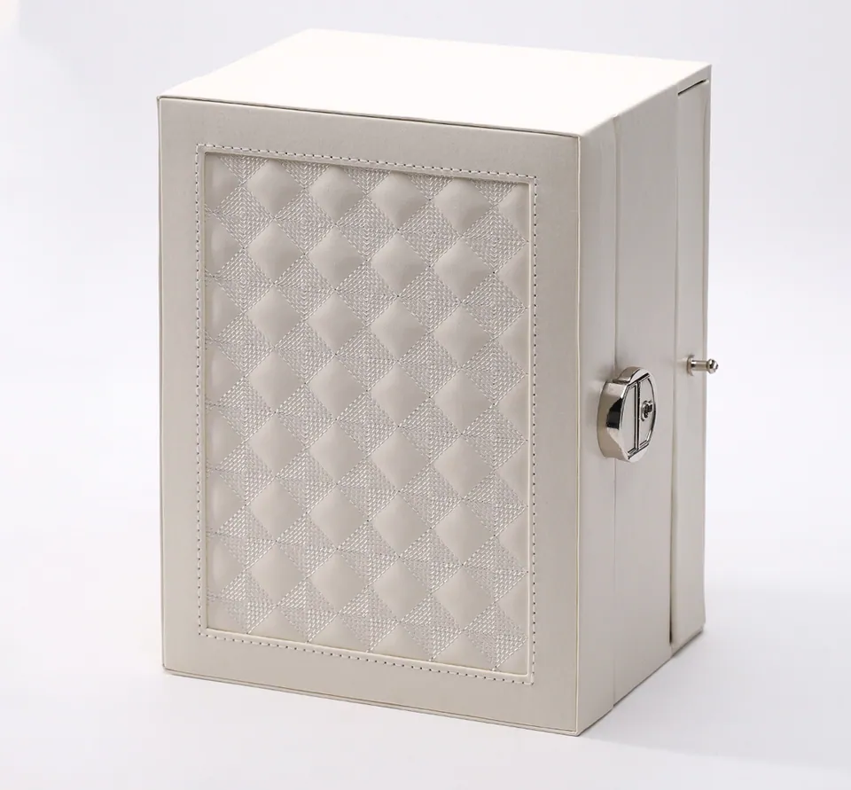 White Leather Jewelry Box Set — product view 1