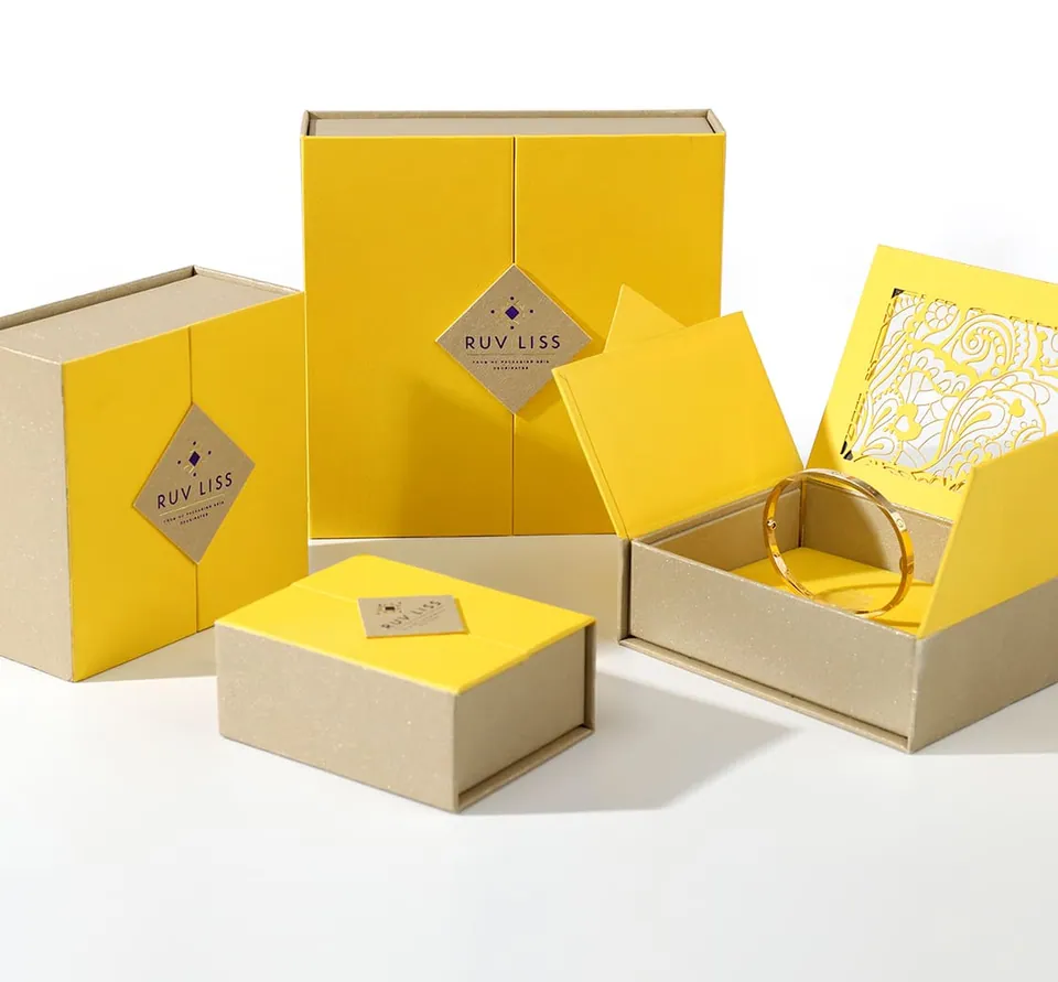 Yellow Double Door Jewelry Box — product view 1