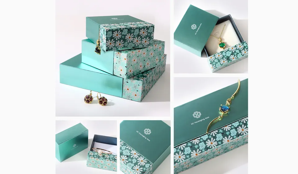 Green minimalist jewelry box — product view 1