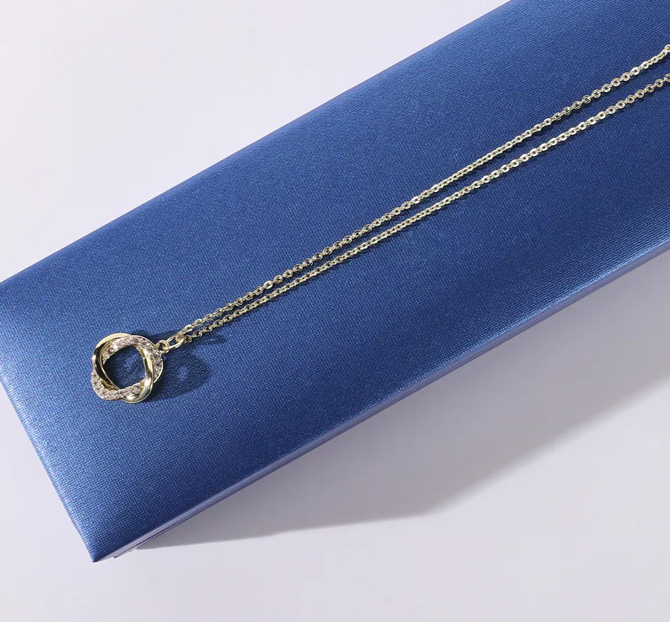 Texture Blue Paper Necklace Box — product view 1