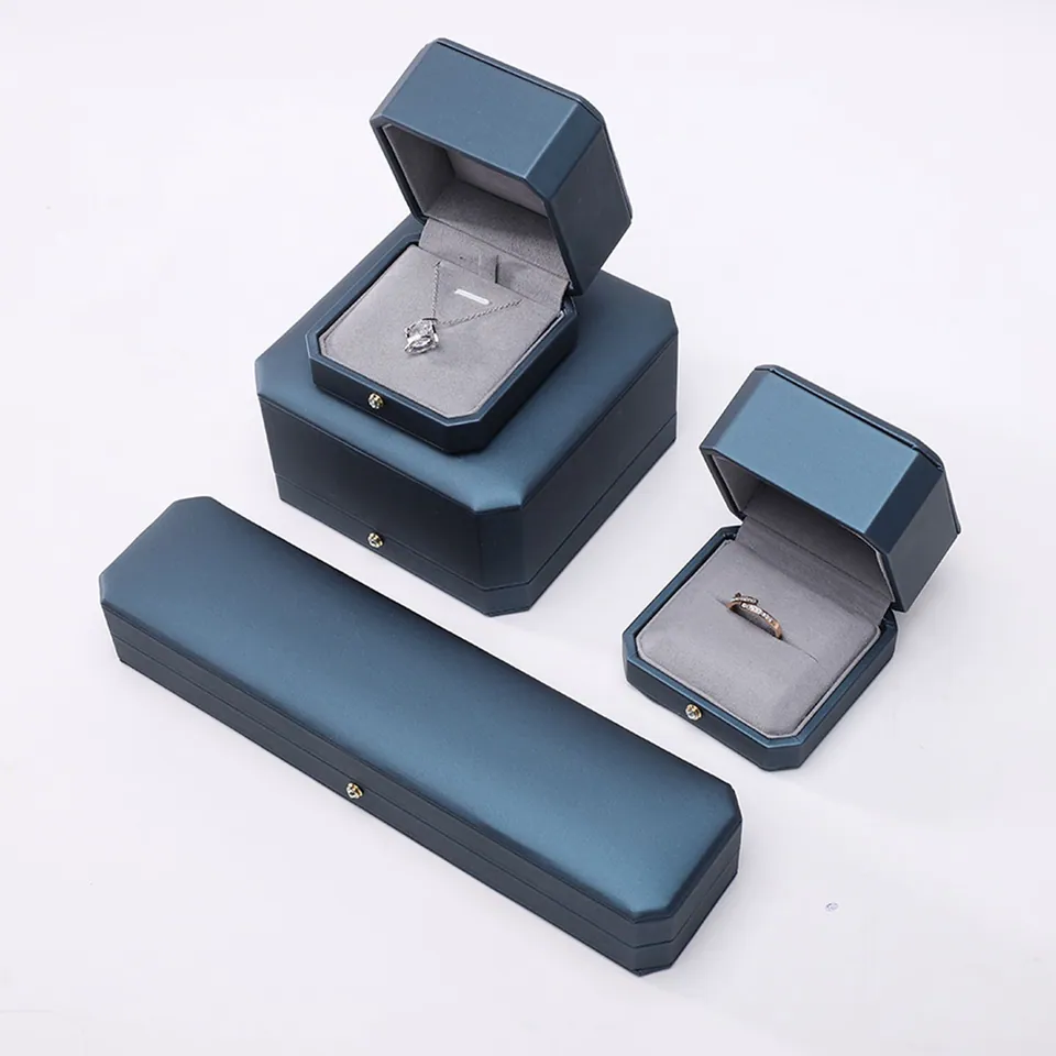 Teal Octagonal Jewelry Box Set — product view 1