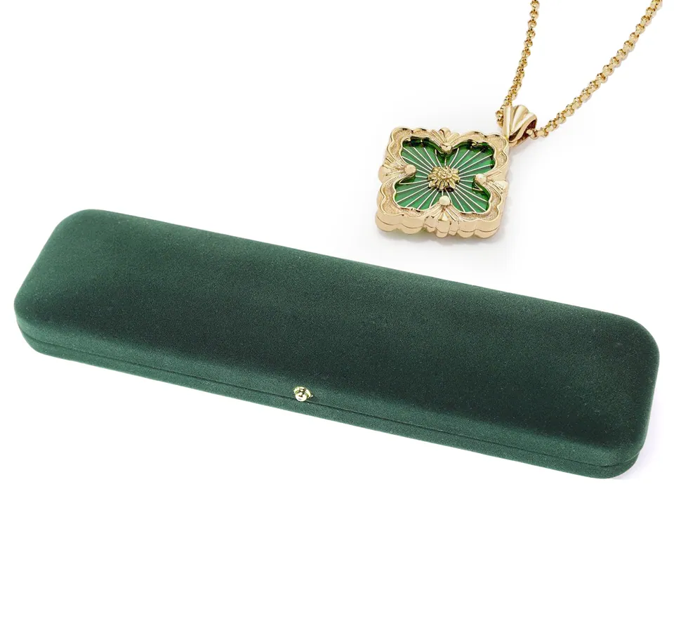 Green Gem Necklace Jewelry Box — product view 1