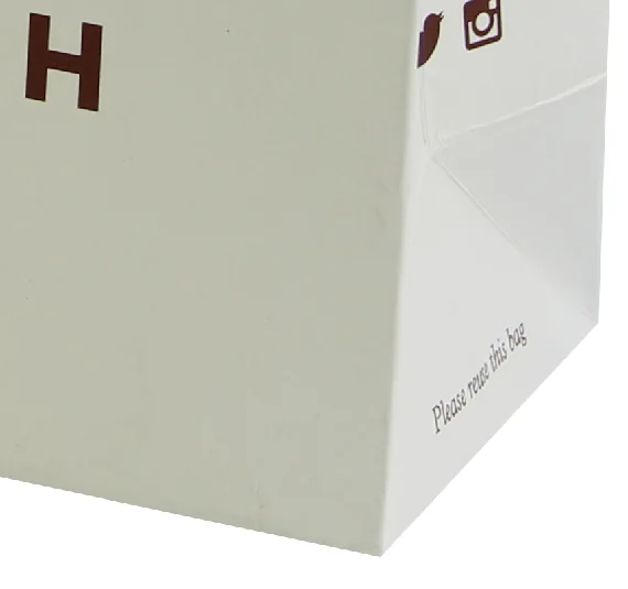 Handle and printed detail of a jewelry shopping bag
